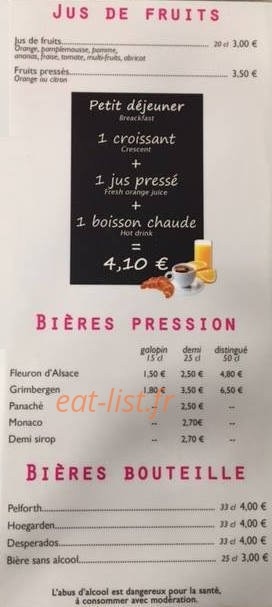 La Brasserie des Arcades — carte page 1