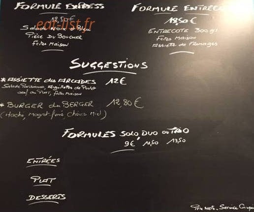 La Brasserie des Arcades — carte page 5