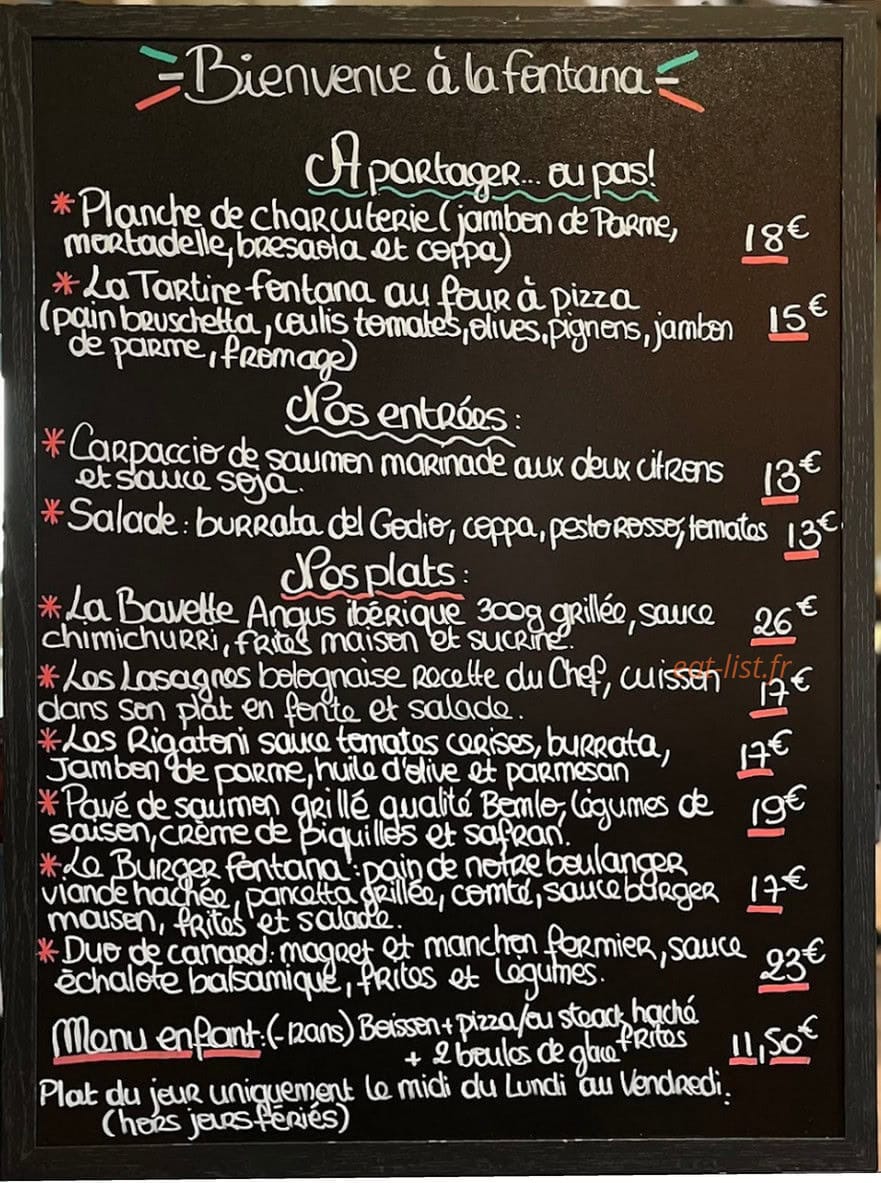 La Fontana — carte page 1