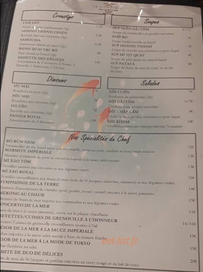 Le Comptoir du Vietnam — carte page 2