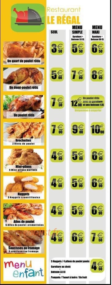 Le Régal — carte page 2