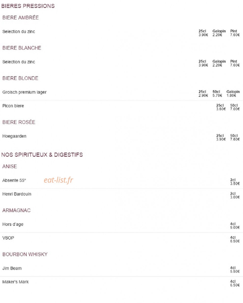 Le zinc authentique — carte page 5
