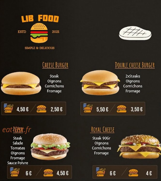 Lib Food — carte page 3