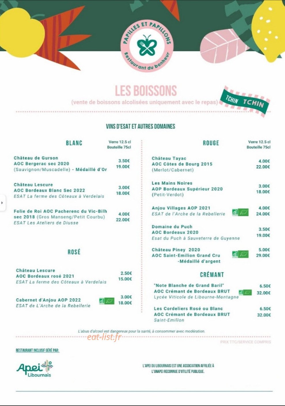 Papilles et Papillons — carte page 3