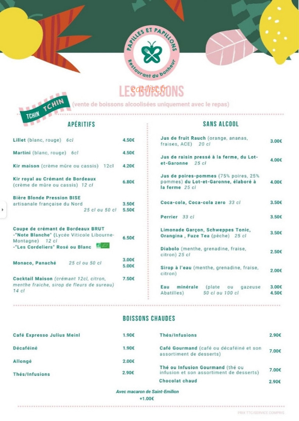 Papilles et Papillons — carte page 2