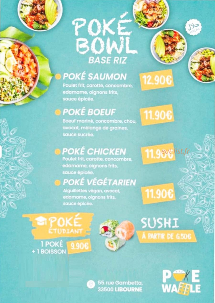Poke Waffle — carte page 1