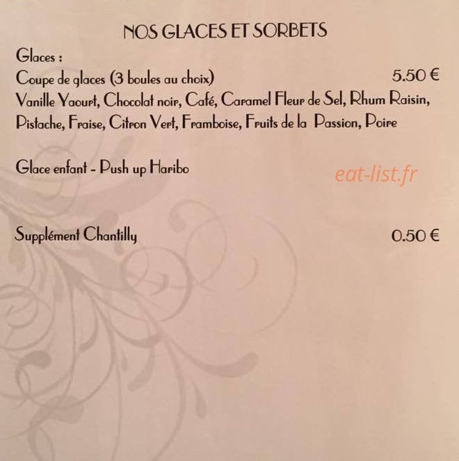 Restaurant L'Art des Mets — carte page 7