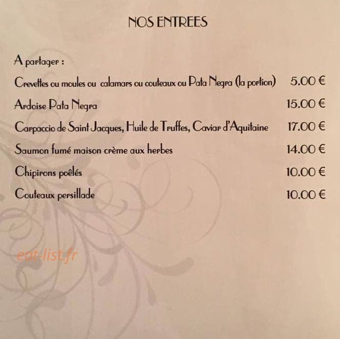 Restaurant L'Art des Mets — carte page 3