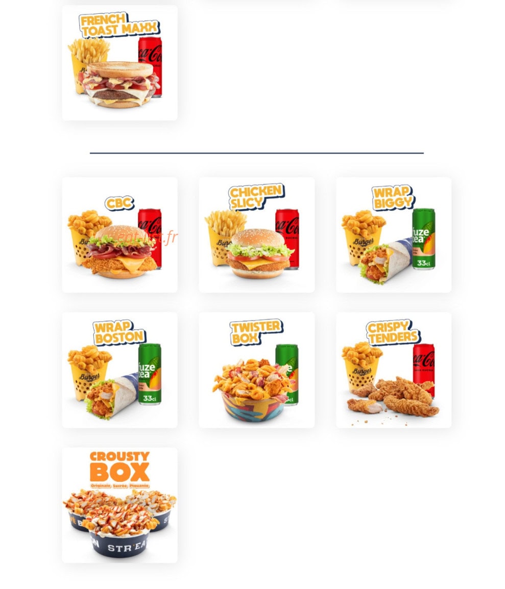 Str'eat Burger — carte page 2