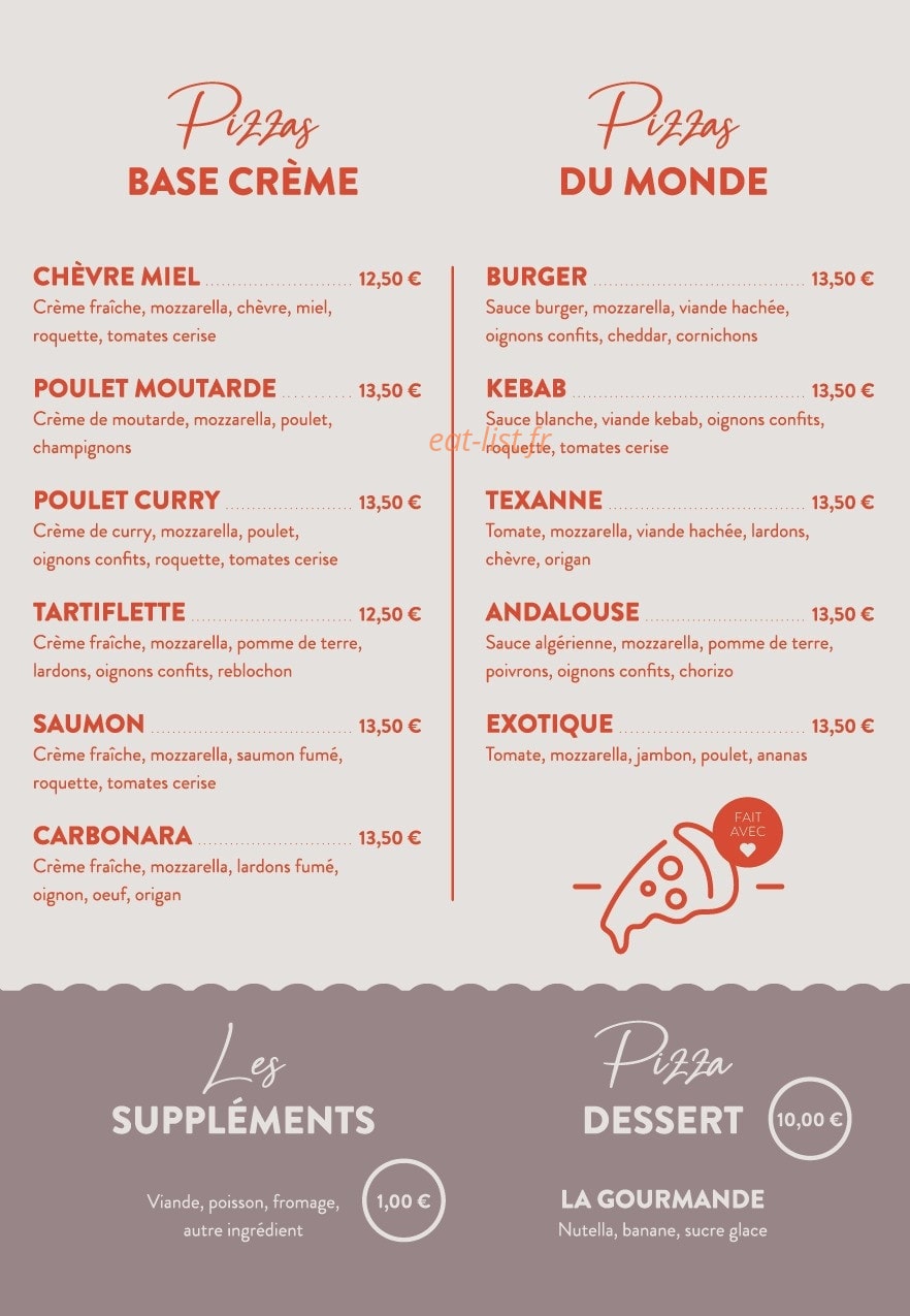 La Pizzeria de Pomerol — carte page 3