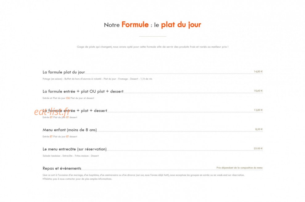 Les Platanes — carte page 1