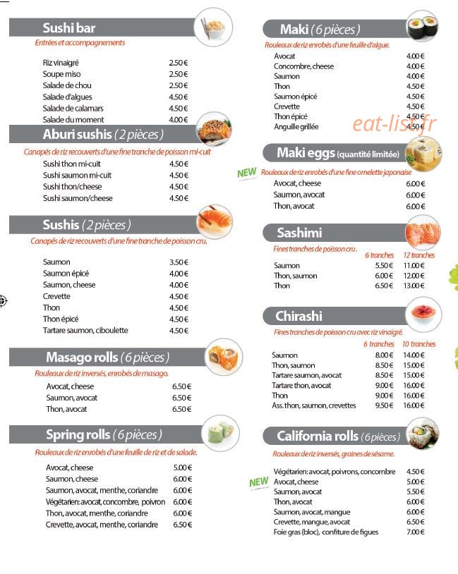 Couleur sushi — carte page 2