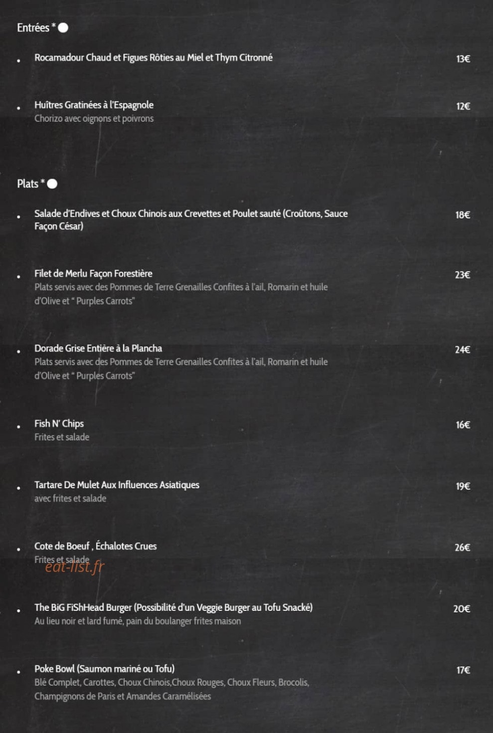 Fish Head — carte page 2