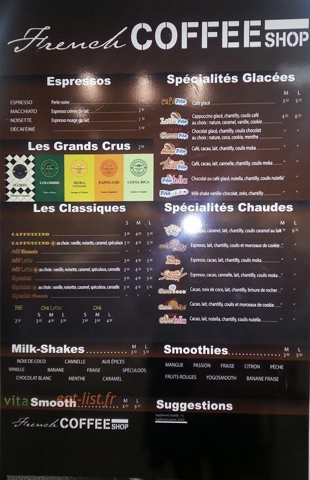 French Coffee Shop — carte page 3