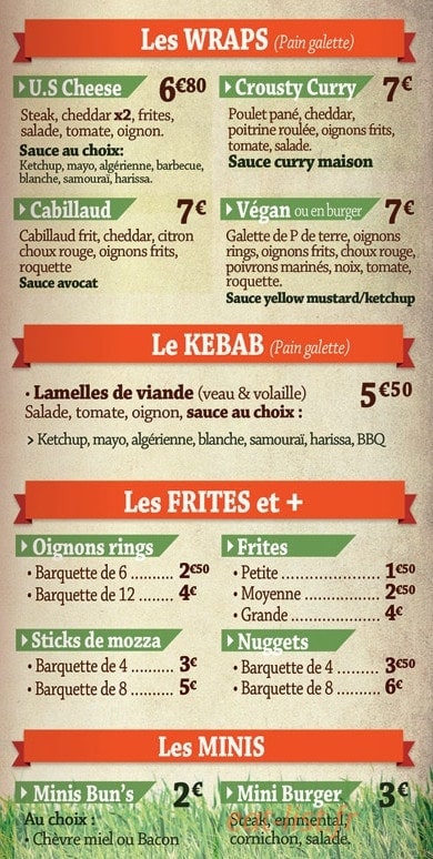 Garden Burger — carte page 2
