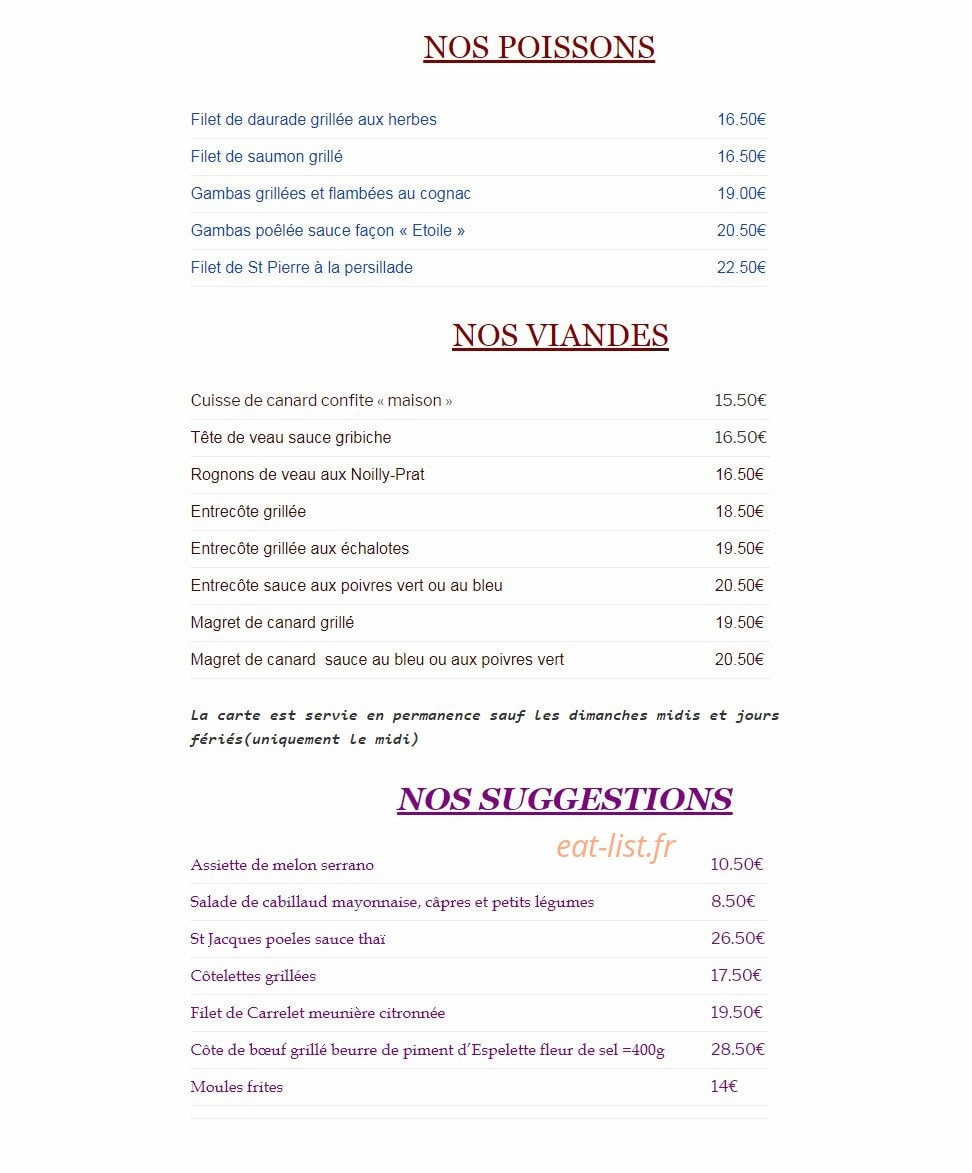 L'Etoile — carte page 2