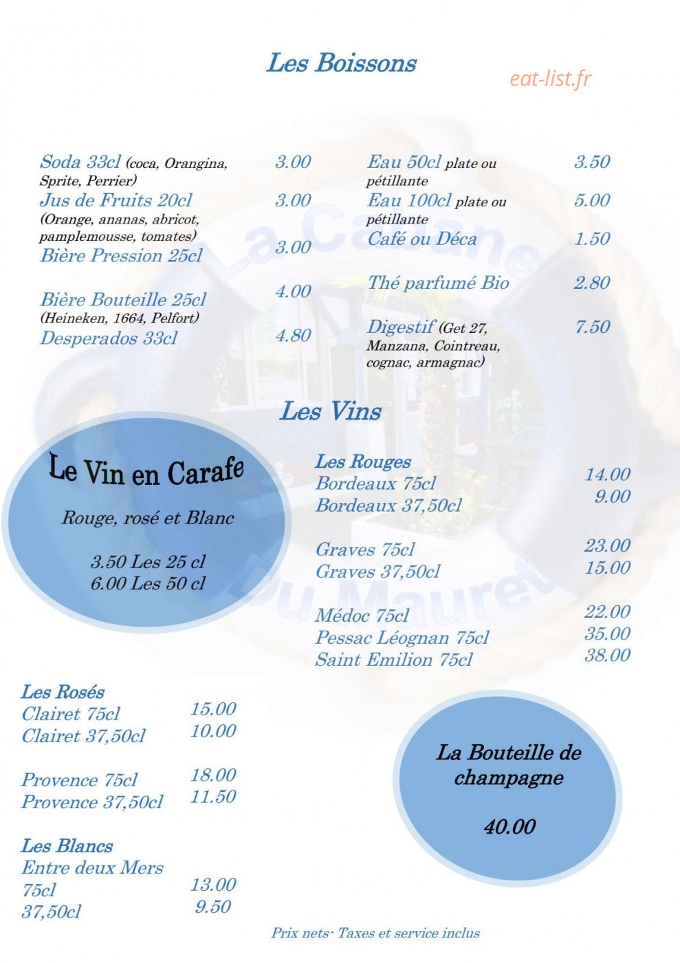 La Cabane du Mauret — carte page 6