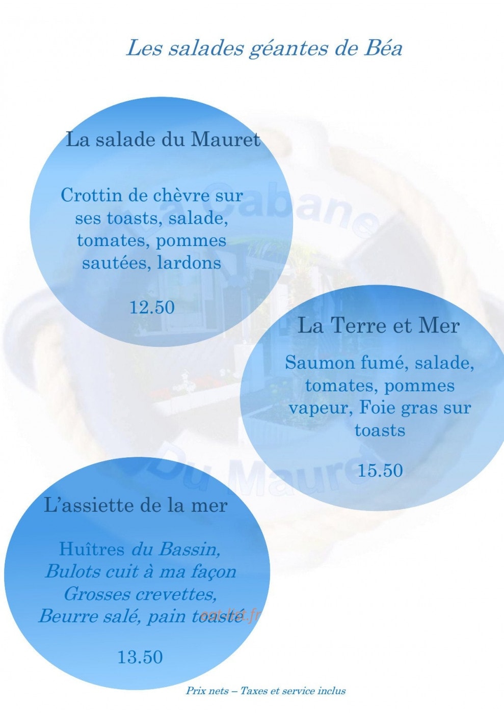 La Cabane du Mauret — carte page 3