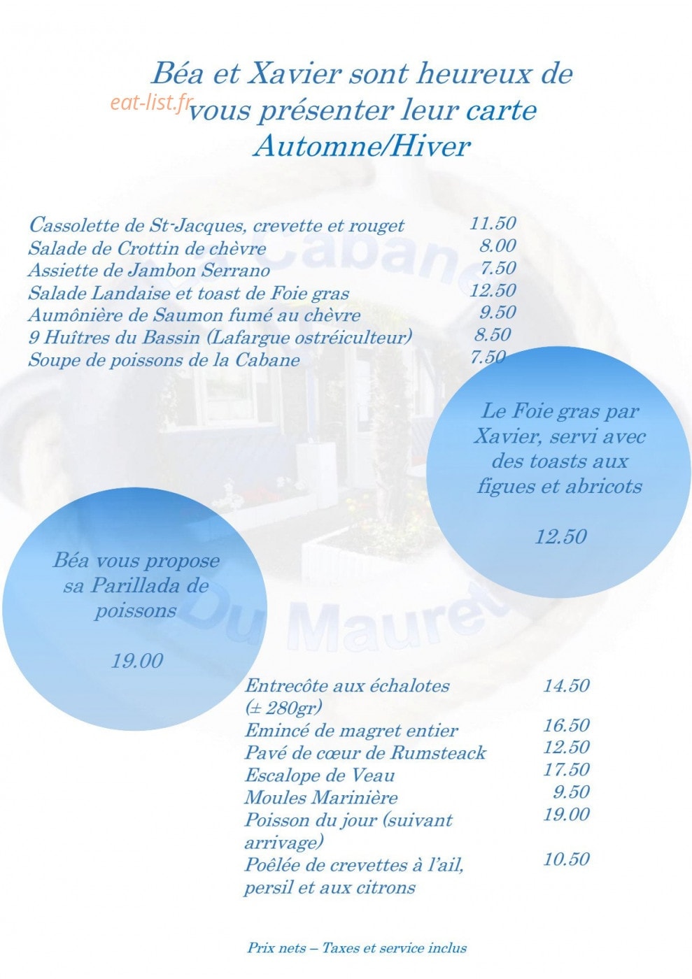 La Cabane du Mauret — carte page 2