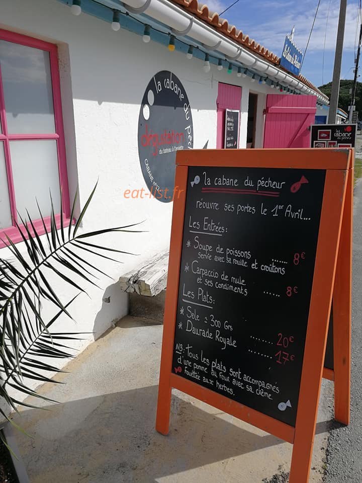 Carte et menu de La Cabane du pêcheur à Andernos les Bains — Exemple de menu
