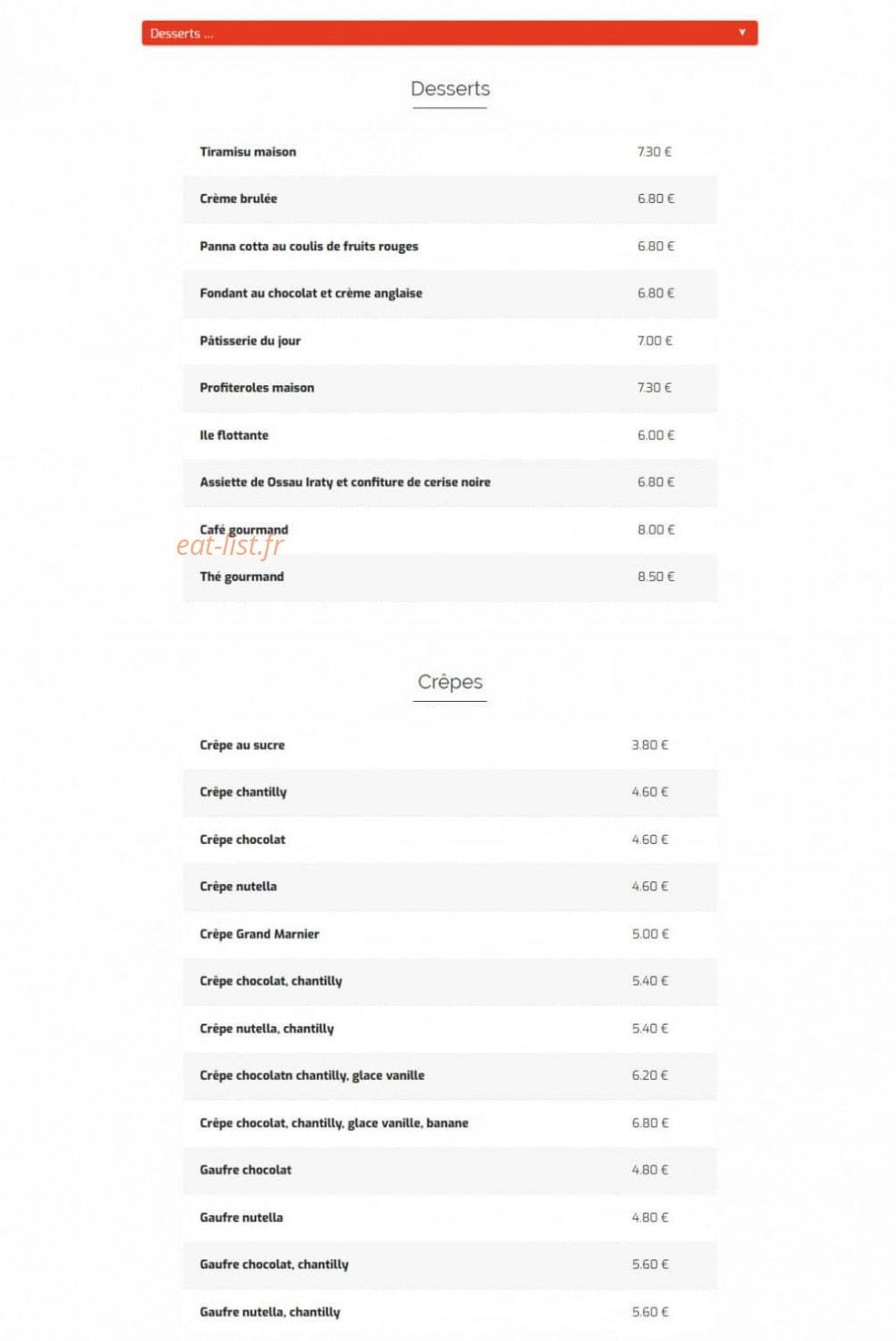 La Villa — carte page 4