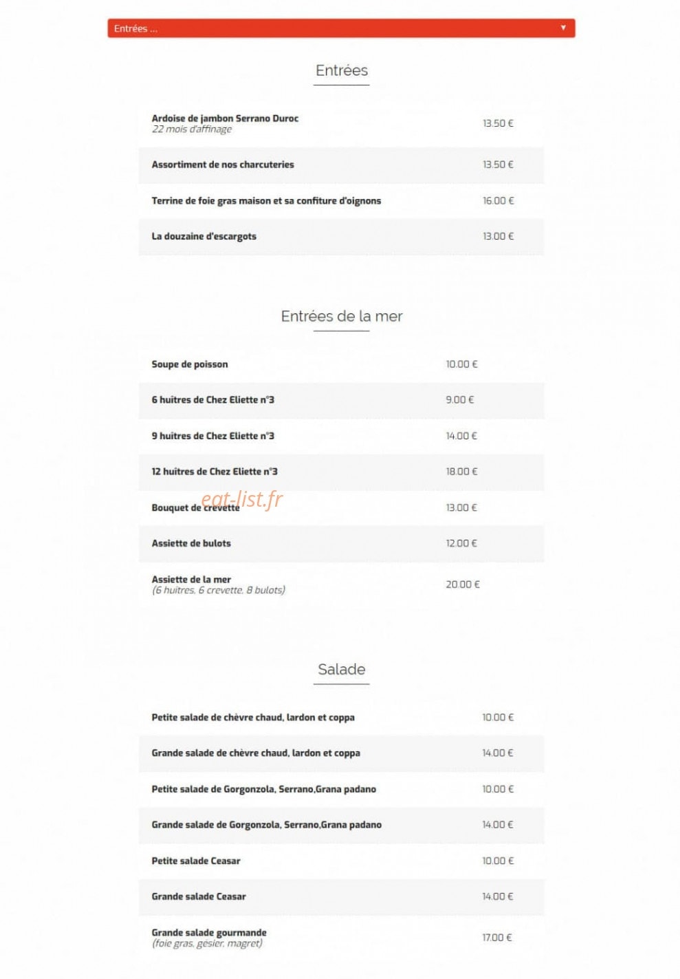 La Villa — carte page 1