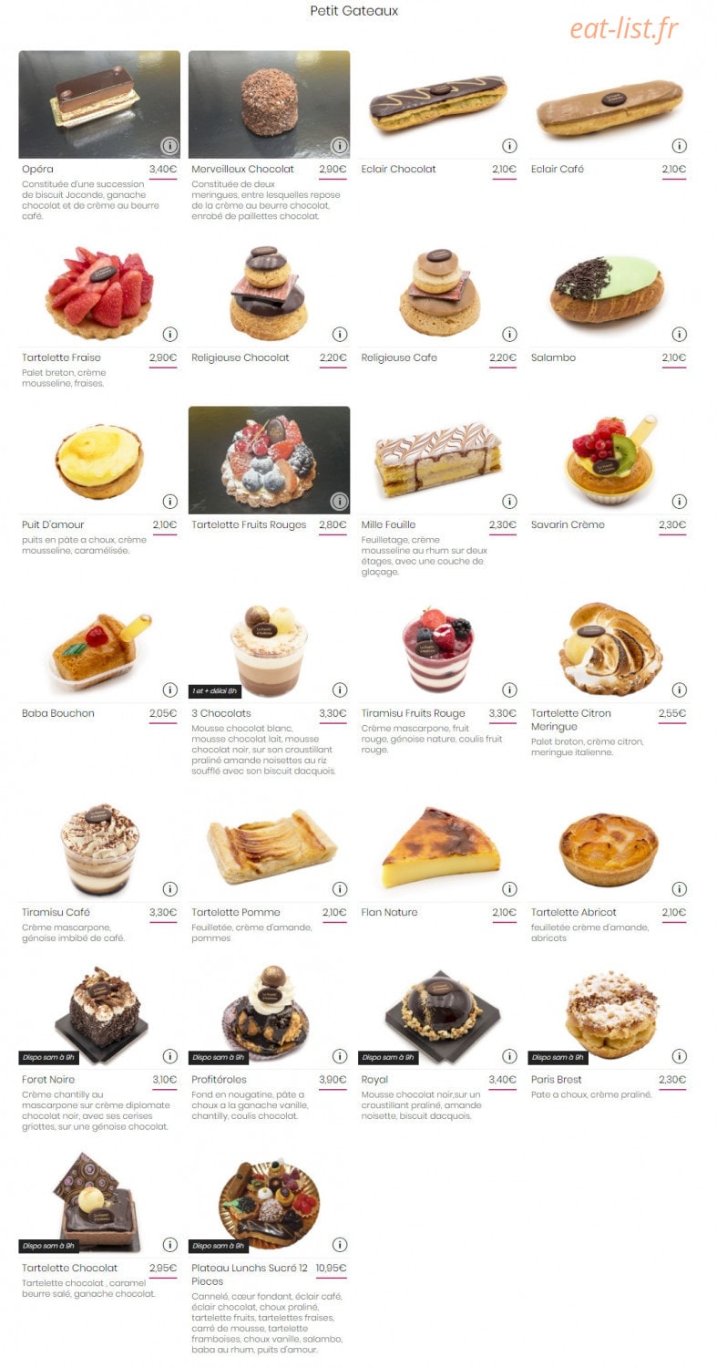 Le Fournil d'Andernos — carte page 1