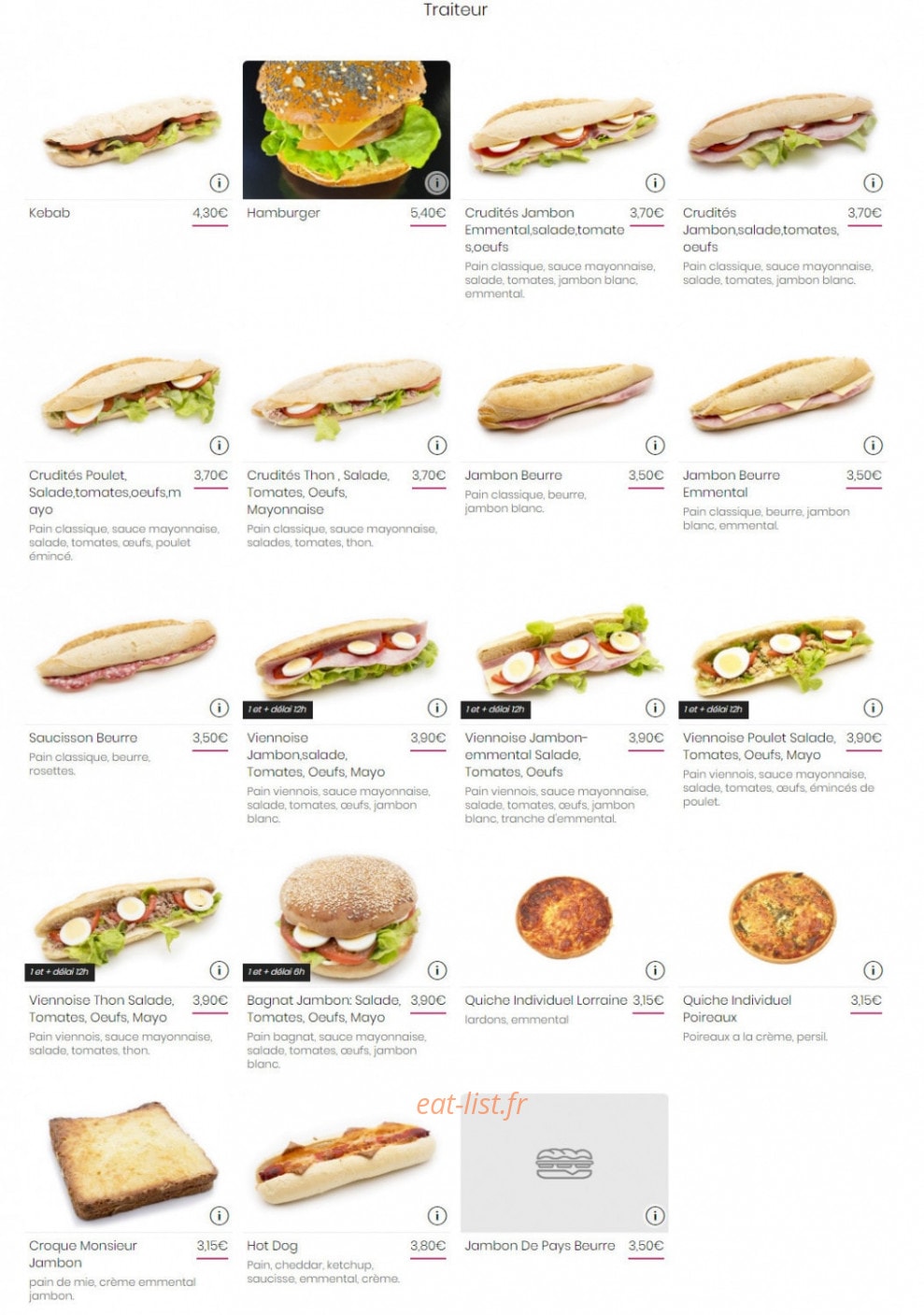 Le Fournil d'Andernos — carte page 2
