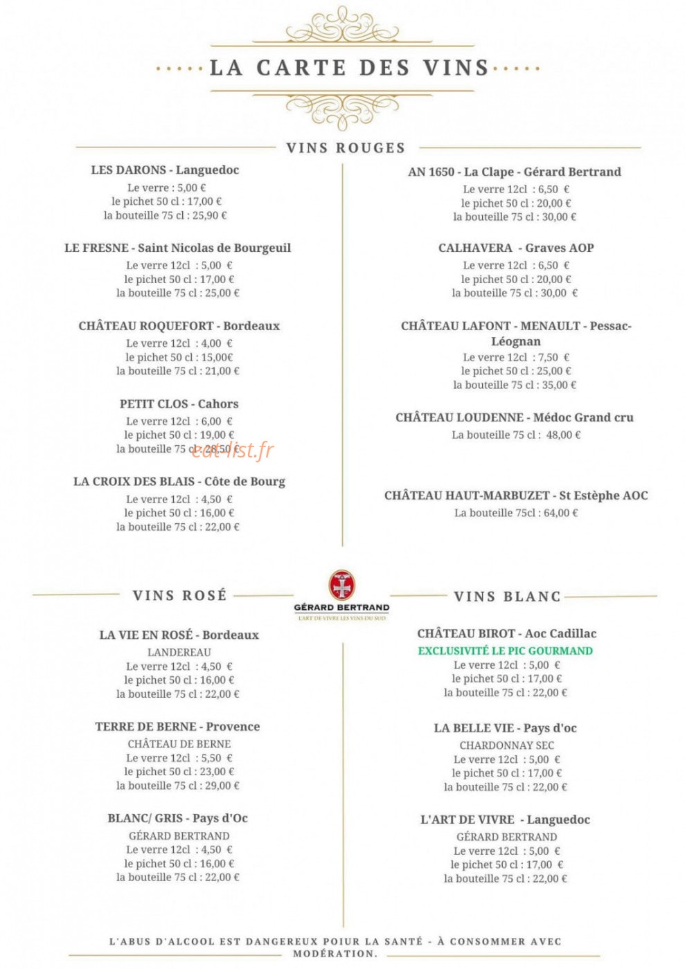 Le Pic Gourmand — carte page 5