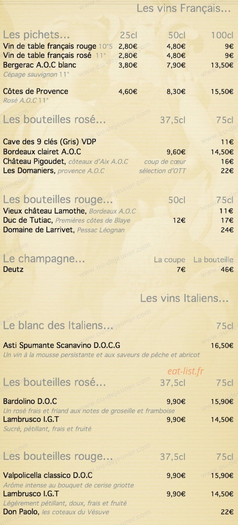 Pizzeria 45 — carte page 4