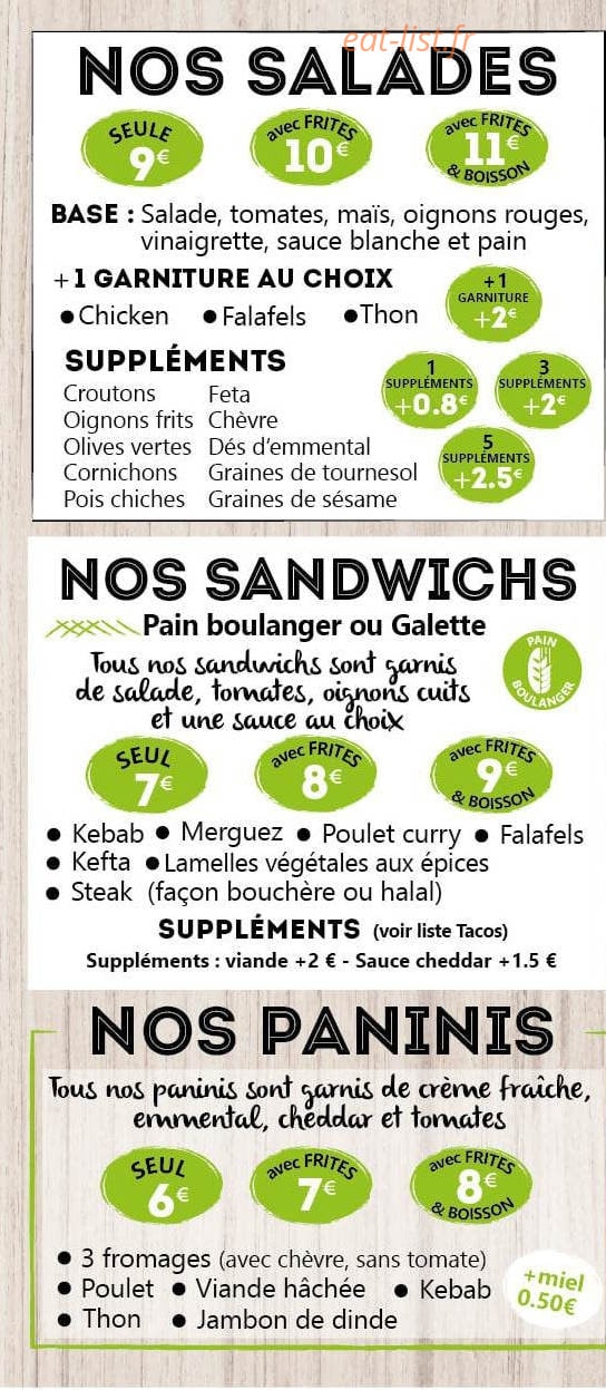 Tacos time — carte page 3