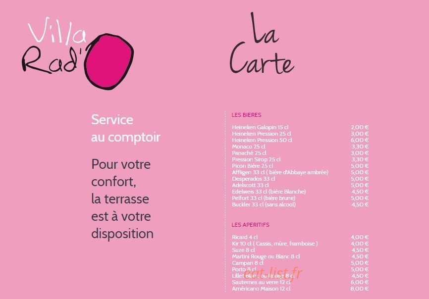 Villa Rad'O — carte page 1
