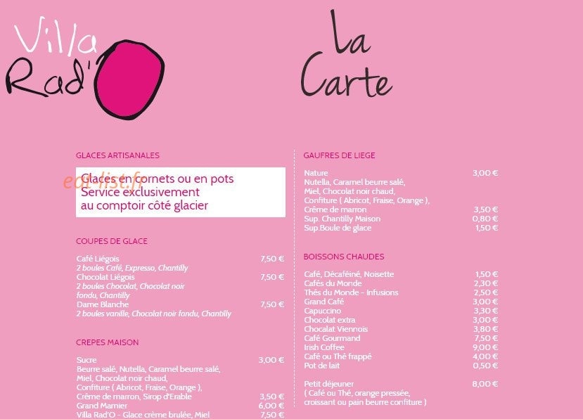 Villa Rad'O — carte page 4