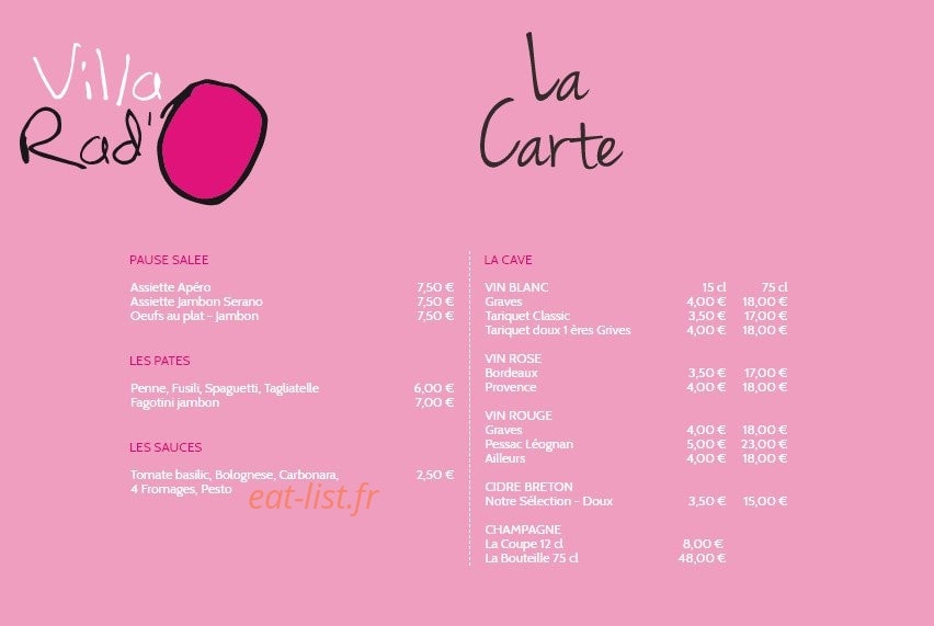 Villa Rad'O — carte page 3