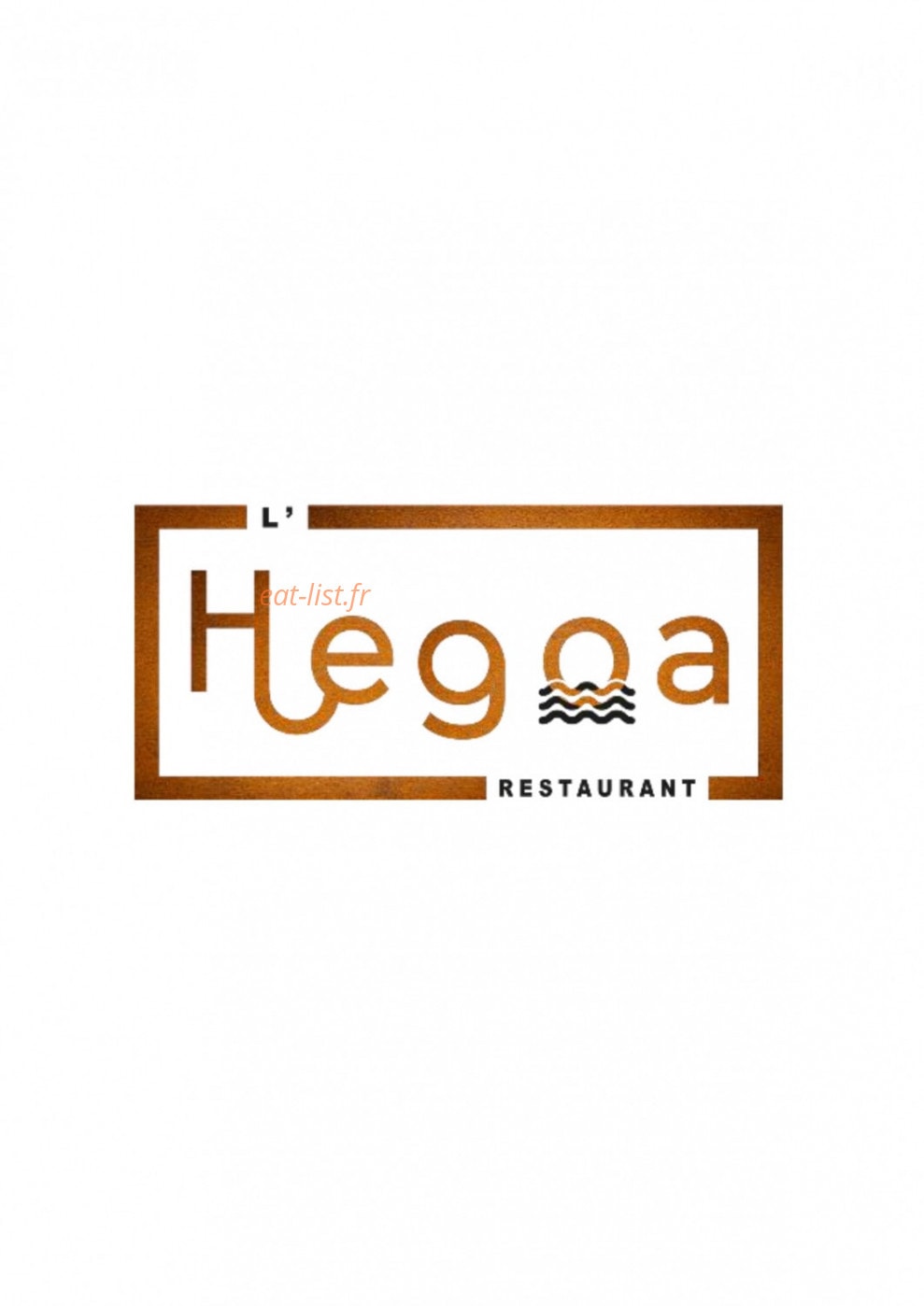 L'Hegoa Restaurant — carte page 1