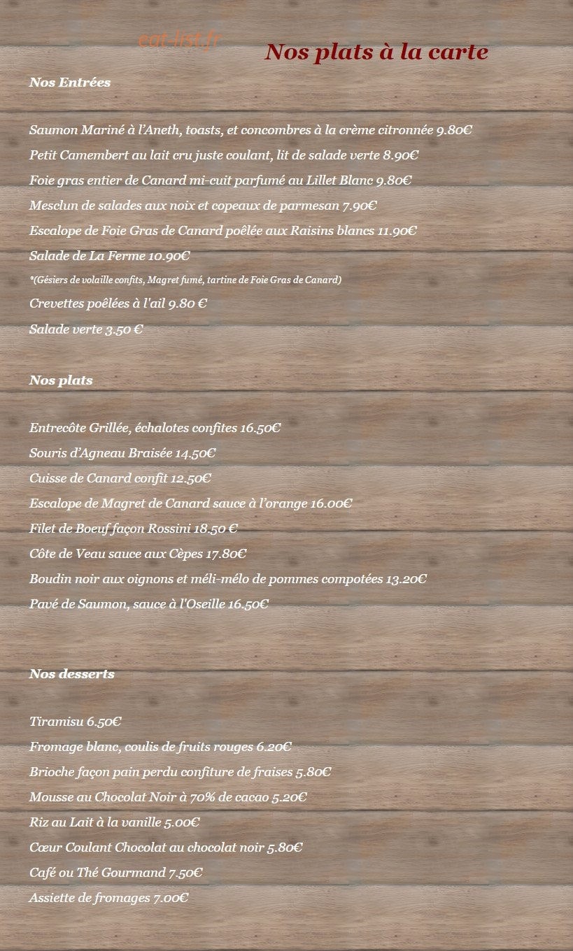 La Ferme — carte page 3
