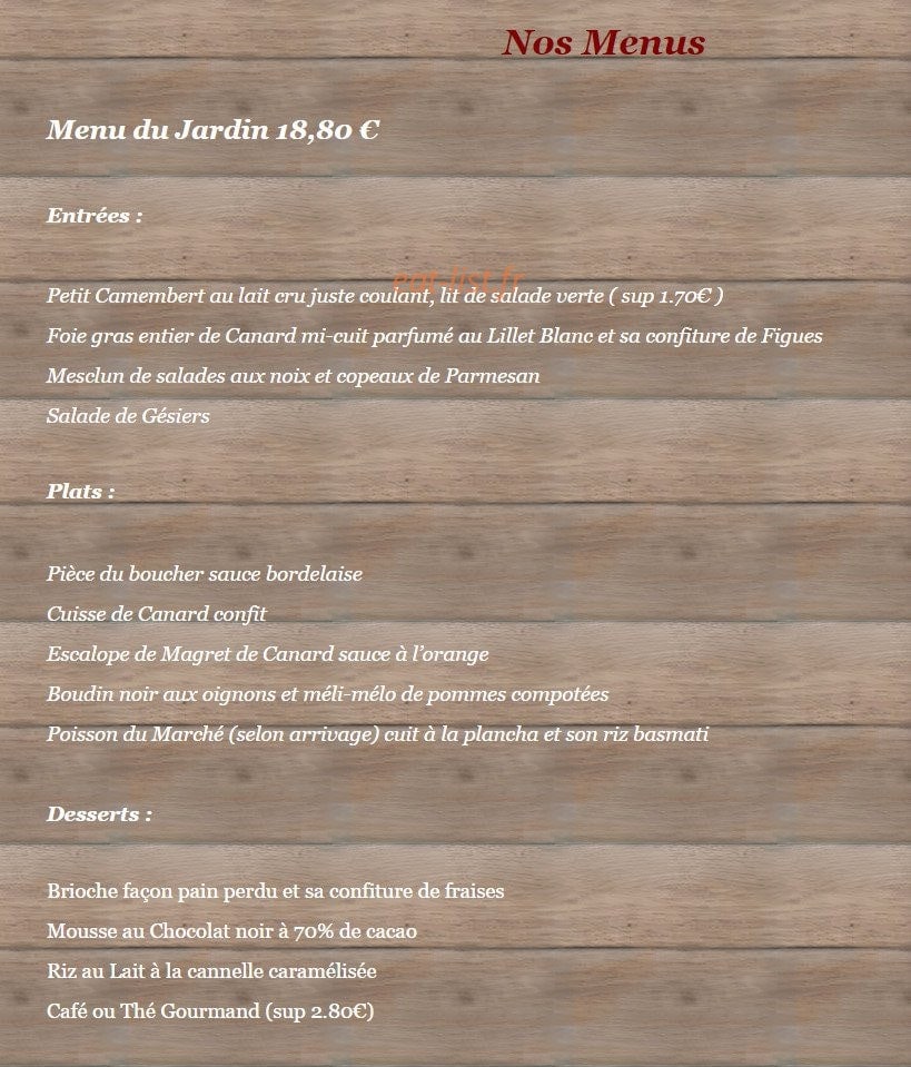 La Ferme — carte page 1