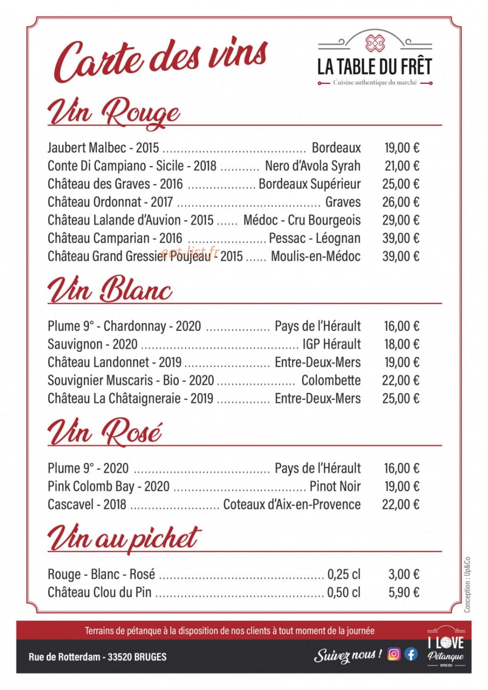 La Table du Frêt — carte page 4