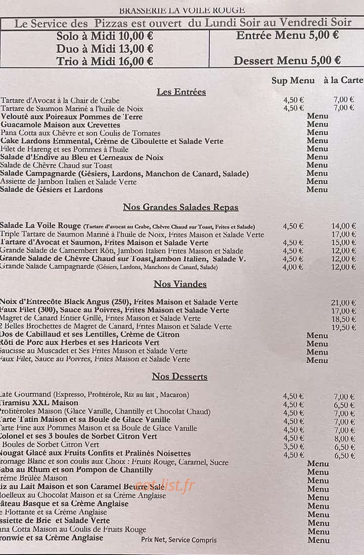 La Voile Rouge — carte page 1