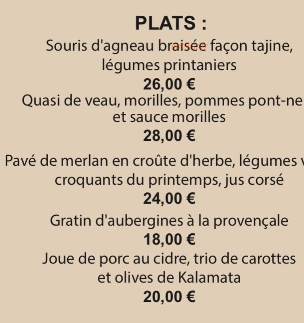Le Bistrot du lac — carte page 3