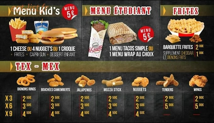 Le Crousty Tacos & Burgers — carte page 1