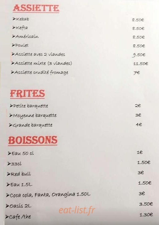 Sam'sun Kebab — carte page 2