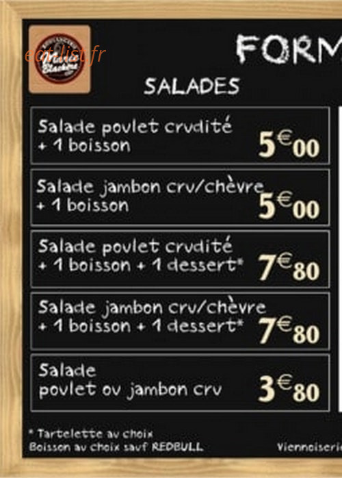 Boulangerie Marie Blachere — carte page 1