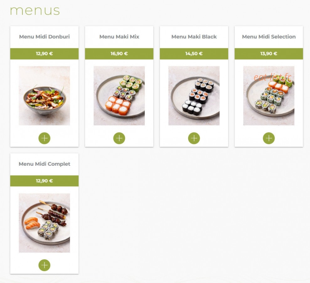 Eat Sushi — carte page 2