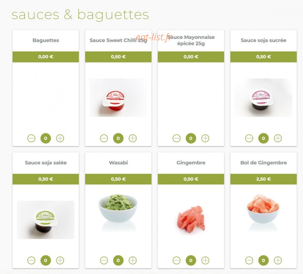 Eat Sushi — carte page 16