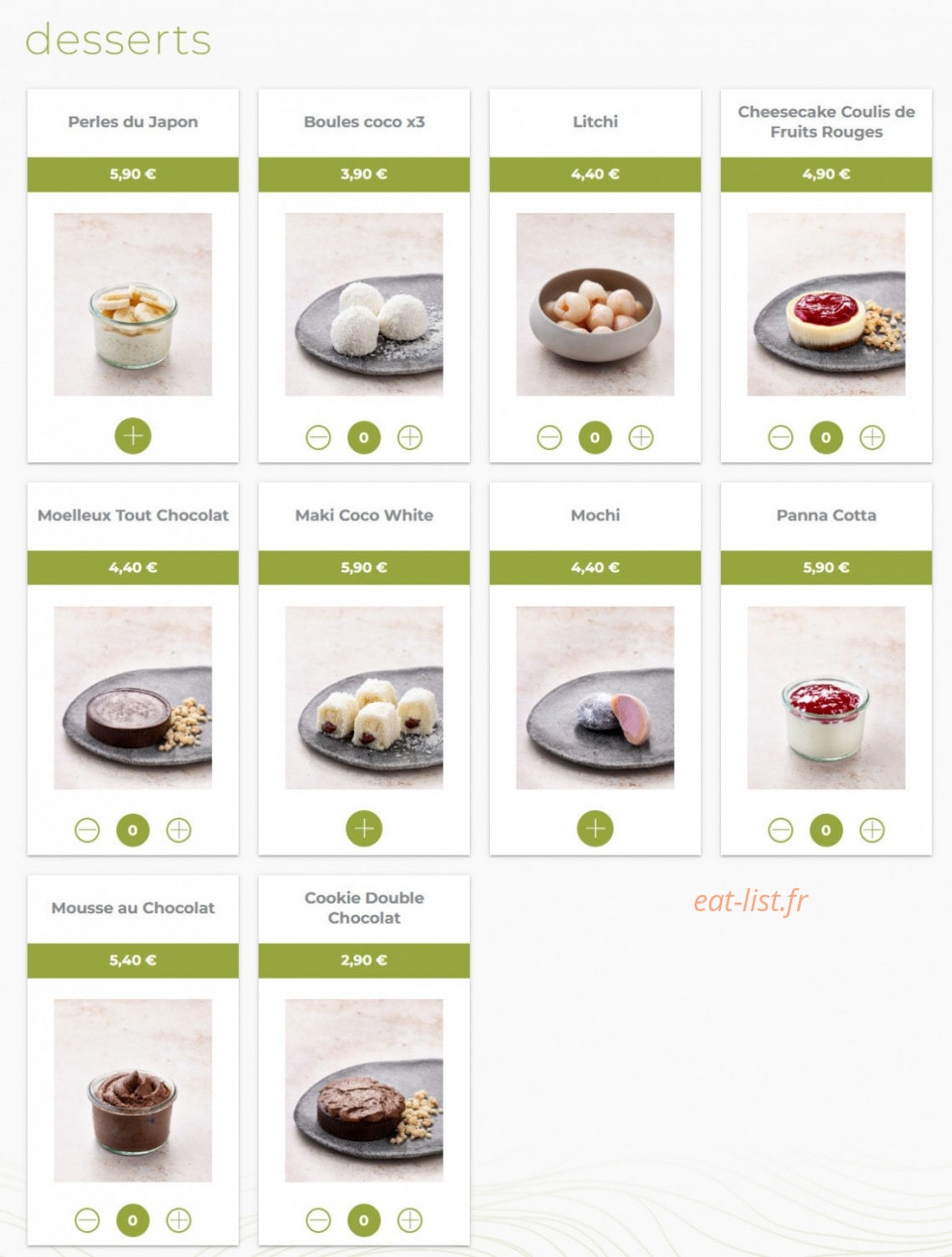Eat Sushi — carte page 14