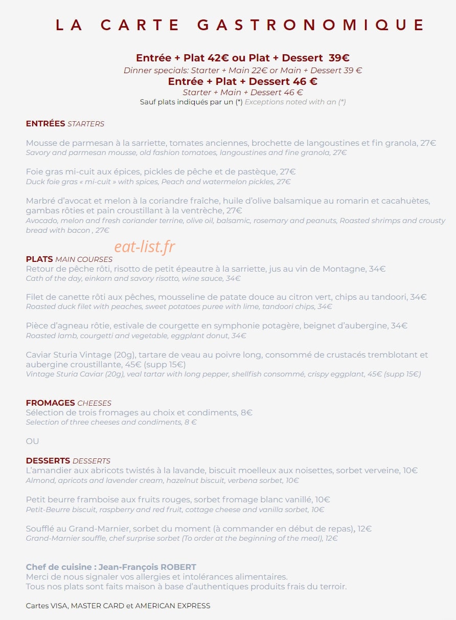 La Réserve du Presbytère — carte page 2