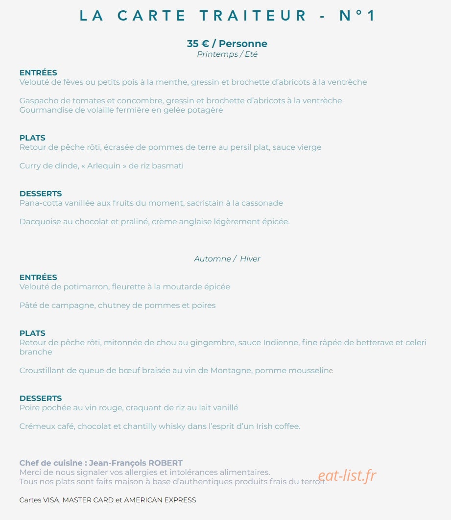 La Réserve du Presbytère — carte page 8