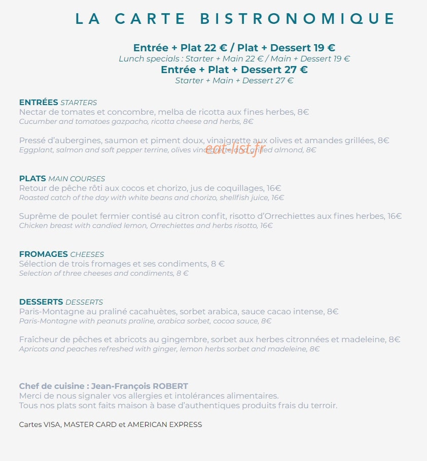 La Réserve du Presbytère — carte page 1