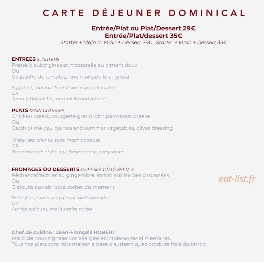 La Réserve du Presbytère — carte page 6